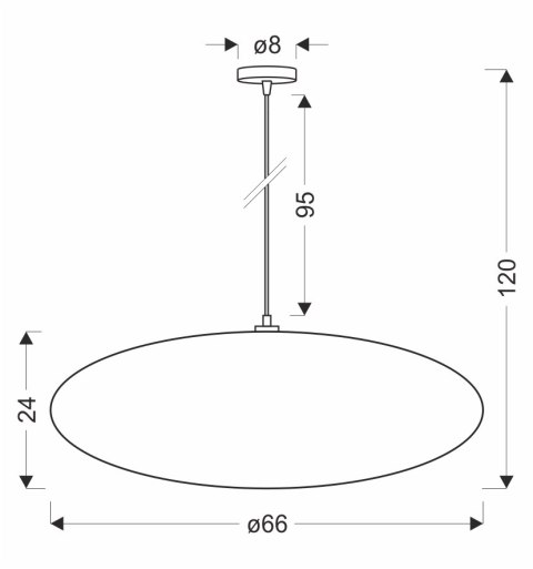 CAFEE lampa wisząca 66cm bia³y 1x40W E27 abażur frappe