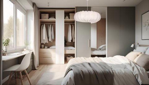 CAFEE lampa wisząca 66cm biały 1x40W E27 abażur latte