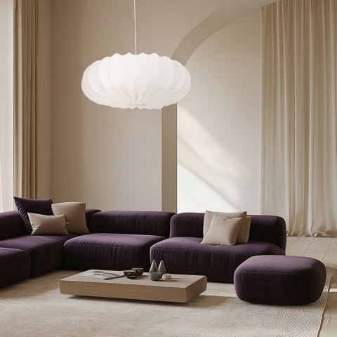 CAFEE lampa wisząca 66cm biały 1x40W E27 abażur latte