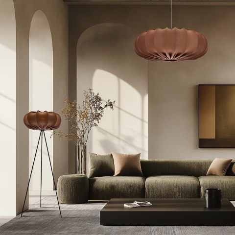 CAFEE lampa wisząca 66cm biały 1x40W E27 abażur mokka