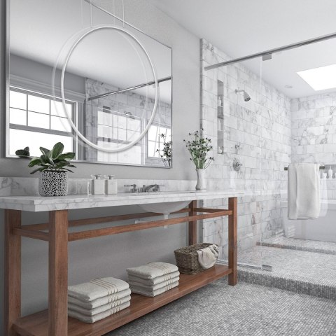 Lampa wisząca Mirror L biała IP44 LED CCT Light Prestige