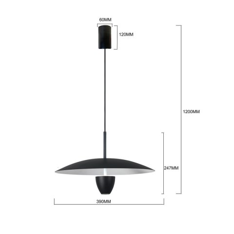 Lampa wisząca Ufo M czarna LED CCT Light Prestige
