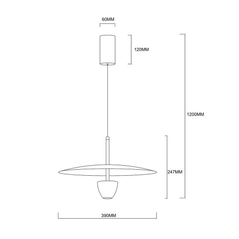 Lampa wisząca Ufo M czarna LED CCT Light Prestige