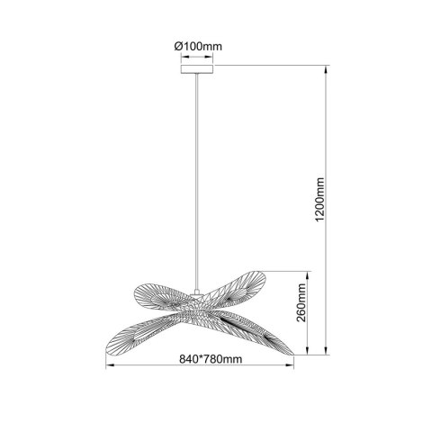 Rattanowa lampa wisząca Raya naturalna 1xE27 Light Prestige
