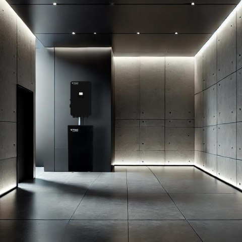 Batteria di Accumulo 10.24kWh LiFePO4 BMS Integrato per Inverter Fotovoltaici CEI 0-21 51.2V 200Ah Schermo Touch Design Nero Eff