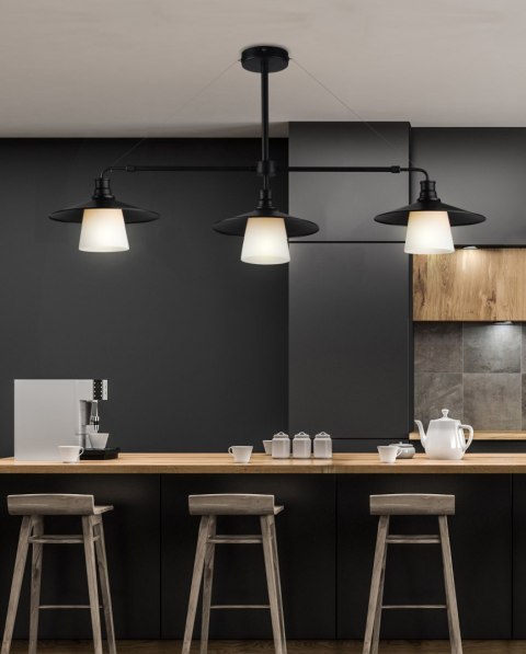 LOFT LAMPA WISZĄCA 3X60W E27 CZARNY