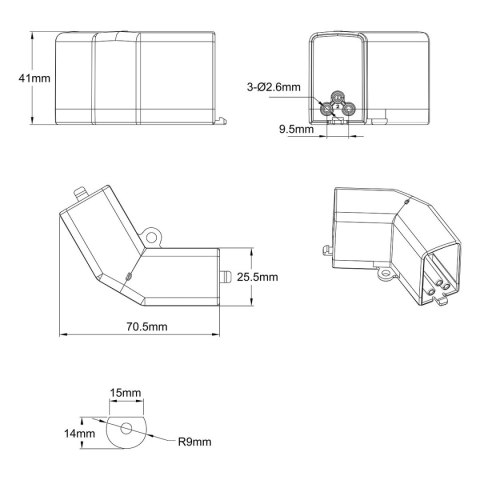 Łącznik L 120 mechaniczny do oświetlenia modułowego Geometric System New Light Prestige