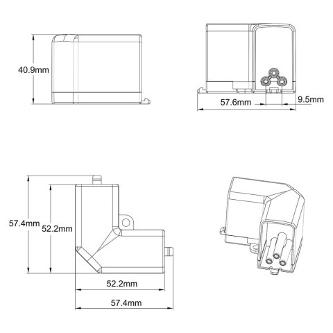 Łącznik L 90 mechaniczny do oświetlenia modułowego Geometric System New Light Prestige
