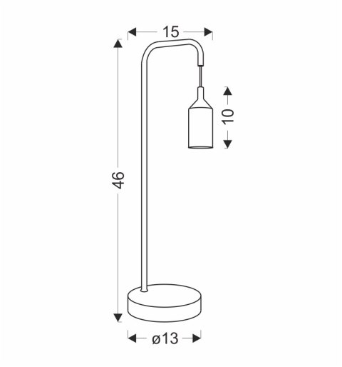 LAMPA STOŁOWA LAREN 1 CZARNY