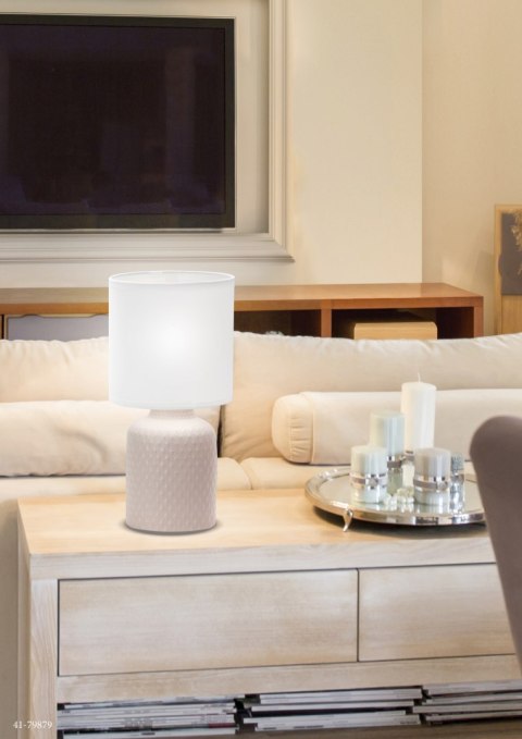 LAMPA STOŁOWA INER LAMPA GABINETOWA 1X40W E14 BEŻOWY