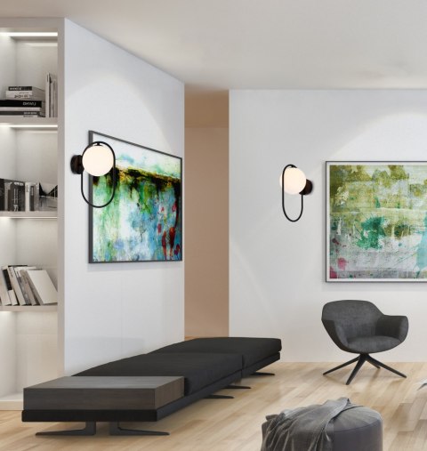 Cordel kinkiet 1x28w g9 ring czarny