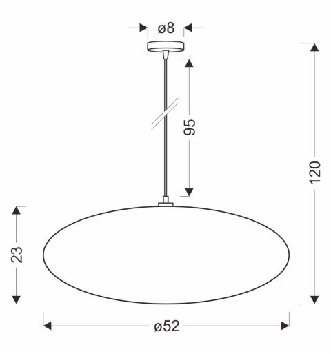 CAFEE lampa wisząca 52cm czarny 1x40W E27 abażur latte