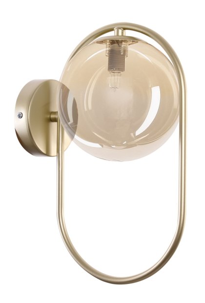 CORDEL kinkiet 1x28W G9 ring mosiądz, klosz bursztynowy