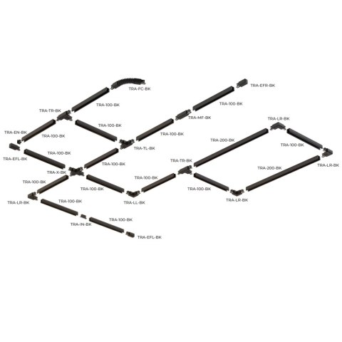 Łącznik elastyczny do szyn 3F czarny TRA-FC-BK