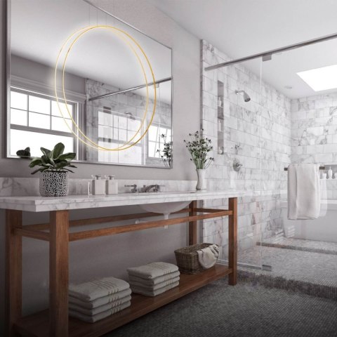 Lampa wisząca Mirror S złota IP44 LED CCT Light Prestige