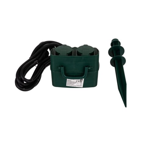 Gniazda Ogrodowe V-TAC 4 Gniazda 3m, Szpilka do wbijania, IP44 Schuko VT-1114-3