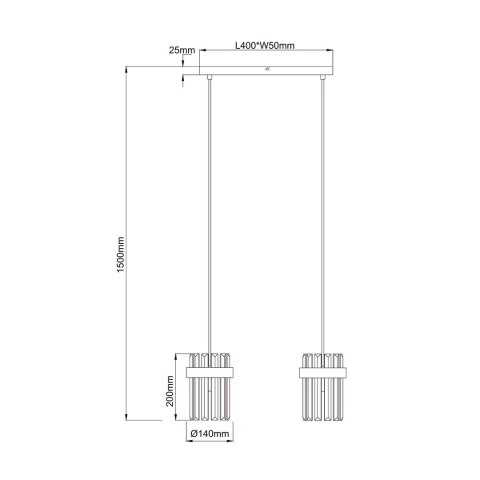 Lampa wisząca Vetro chrom 2xE14 Light Prestige