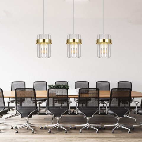 Light Prestige Lampa wisząca Vetro złota 3xE14
