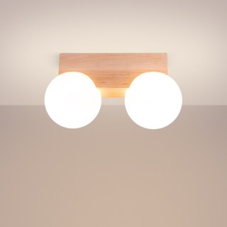 Sollux Lighting Plafon BULBO 2 naturalne drewno