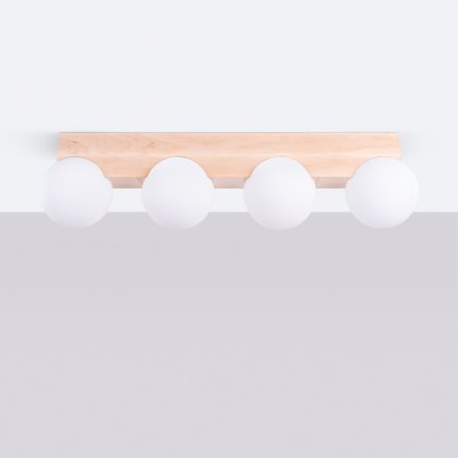 Sollux Lighting Plafon BULBO 4 naturalne drewno