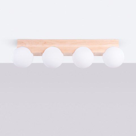 Plafon BULBO 4 naturalne drewno