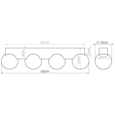 Plafon BULBO 4 naturalne drewno