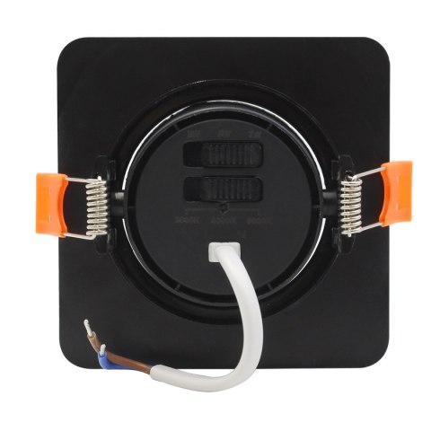 Ruchome kwadratowe oczko podtynkowe Plus czarne LED CCT Light Prestige