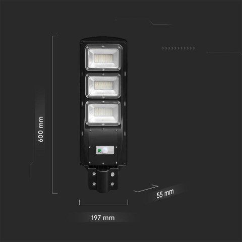12W LED Plastic Solar Street Light 6000K Black Body