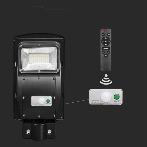 6W LED Plastic Solar Street Light 6000K Black Body