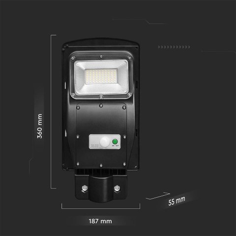 6W LED Plastic Solar Street Light 6000K Black Body