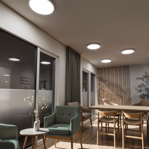 Plafon Natynkowy LED 40cm okrągły BB03 40W 4000K z czujnikiem biały