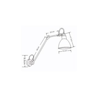 Togo kinkiet z wysięgnikiem czarny