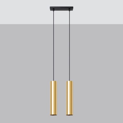 Sollux Lighting Lampa Wisząca LAGOS 2 złoty połysk