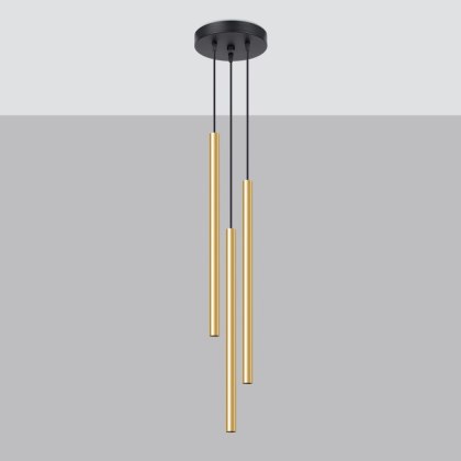 Sollux Lighting Lampa Wisząca PASTELO 3P złoty połysk