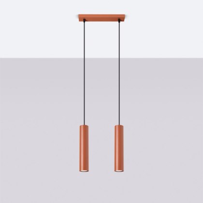 Sollux Lighting Lampa wisząca LAGOS 2 ochra czerwona