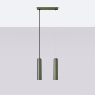 Żyrandol ZWIS SOLLUX Lampa wisząca LAGOS 2 zielona oliwka
