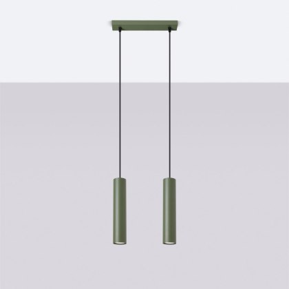 Sollux Lighting Lampa wisząca LAGOS 2 zielona oliwka