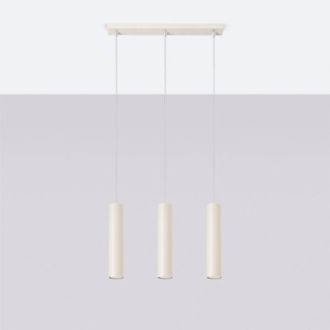Żyrandol ZWIS SOLLUX Lampa wisząca LAGOS 3L beżowa