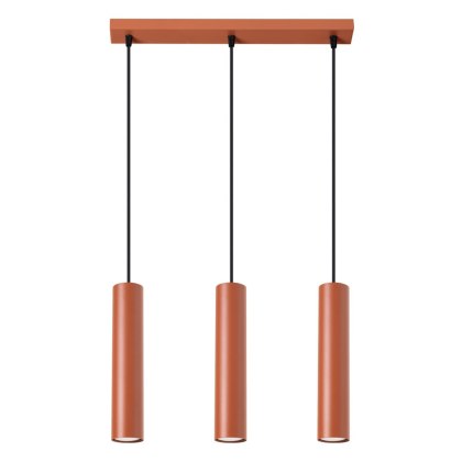 Żyrandol ZWIS SOLLUX Lampa wisząca LAGOS 3L ochra czerwona