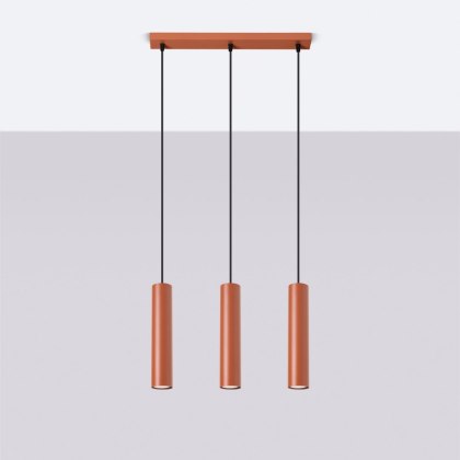 Sollux Lighting Lampa wisząca LAGOS 3L ochra czerwona