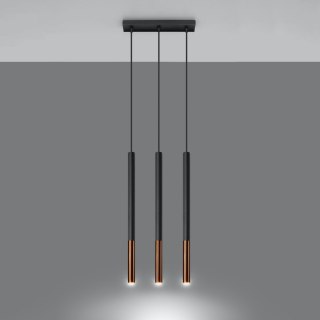 Sollux Lighting Lampa wisząca MOZAICA 3L czarny/miedź