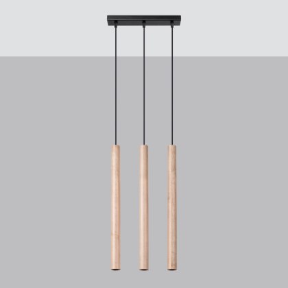Sollux Lighting Lampa wisząca PASTELO 3L drewno