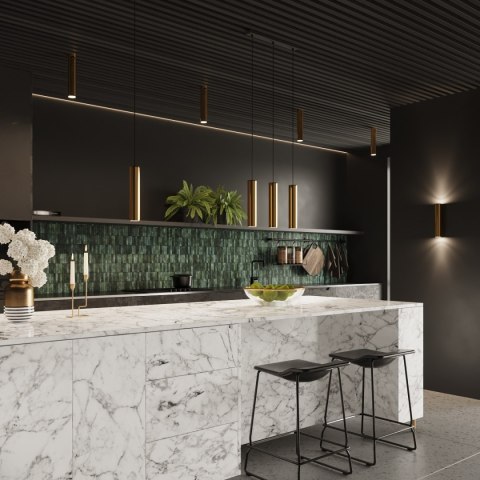 LAMPA SUFITOWA TUBA SPOT Plafon SOLLUX LAGOS 30 złoty połysk