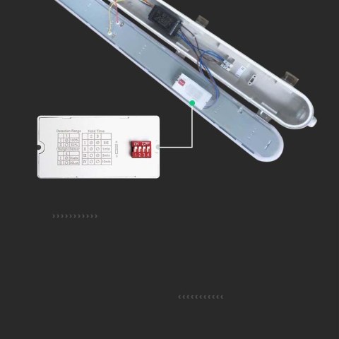 36W LED WP lamp fitting 120CM-sensor-milky cover+SS clips 4000K