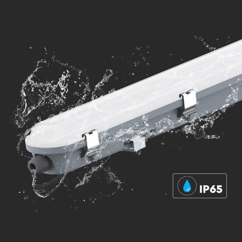 48W LED WP lamp fitting 150CM-EM KIT-milky cover+SS clips 6500K