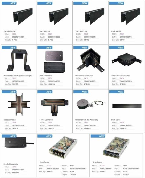 Łącznik T Szynosystem Magnetyczny 24V V-TAC