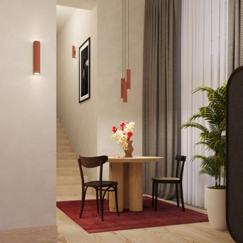 Żyrandol ZWIS SOLLUX Lampa wisząca LAGOS 3P ochra czerwona