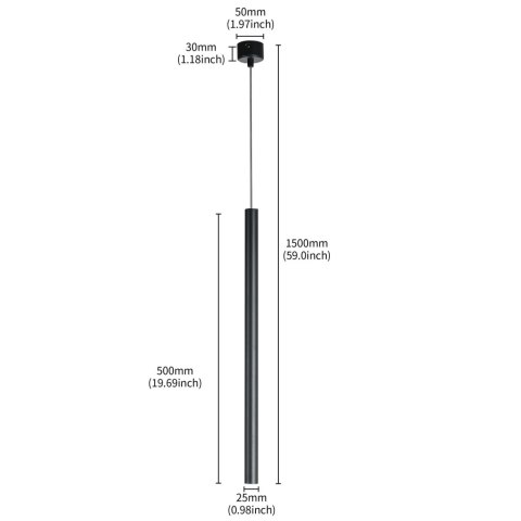 Lampa wisząca Lungo 1 czarna 1xG9 Light Prestige