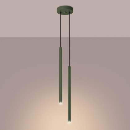 Sollux Lighting Lampa wisząca PASTELO 2 zielona oliwka