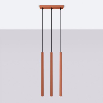 Sollux Lighting Lampa wisząca PASTELO 3 ochra czerwona